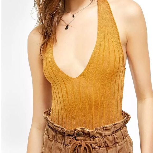 Hot In Halters Bodysuit in Gold NWT - Picture 2 of 7